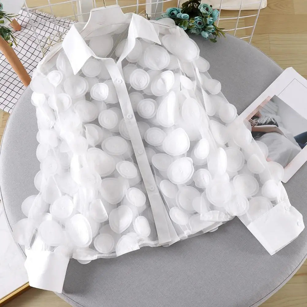 Camisa Tule Com Pétala