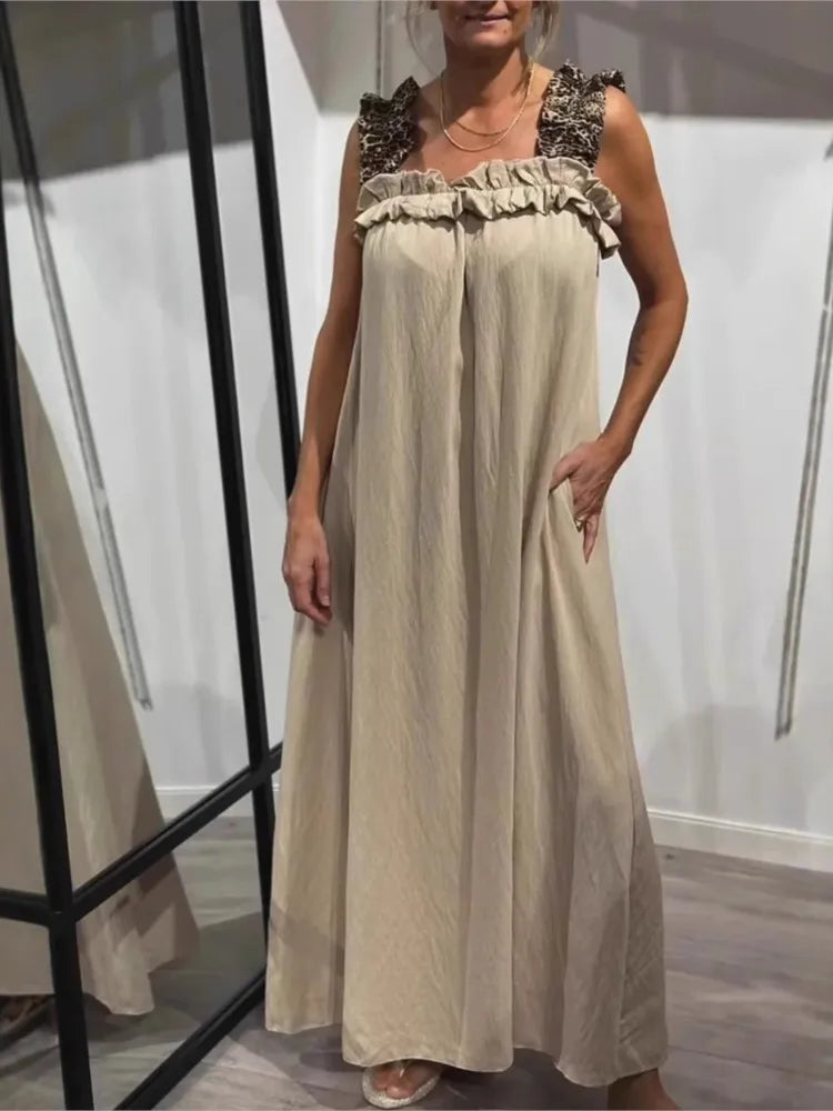 Vestido Feminino Com Detalhe Em Onça