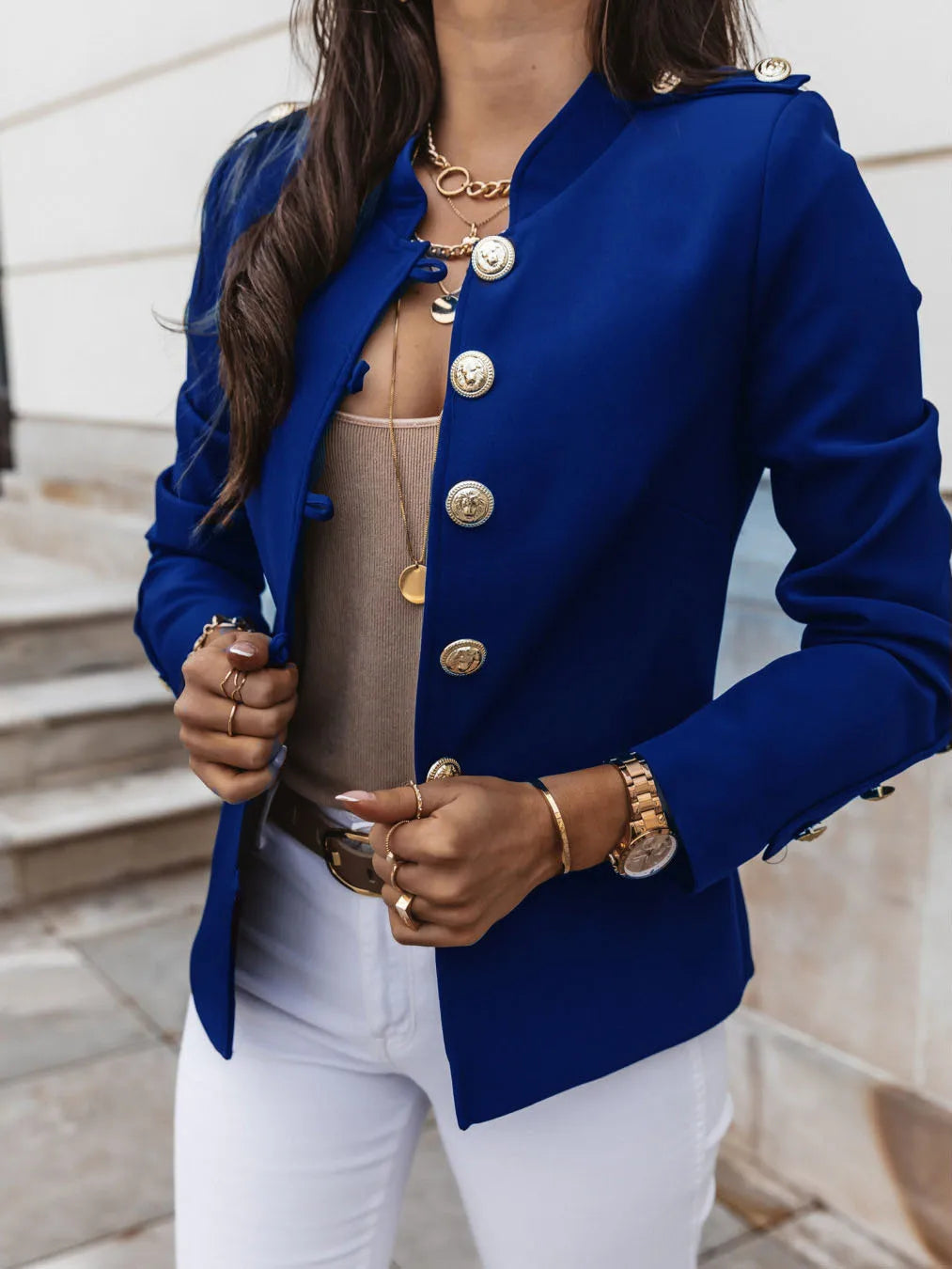 Blazer Feminino Liso com Botões