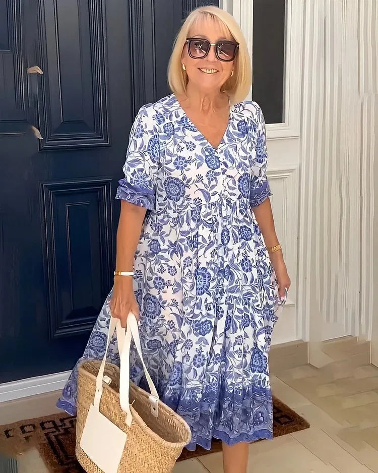 Vestido Longo de Estampa Floral