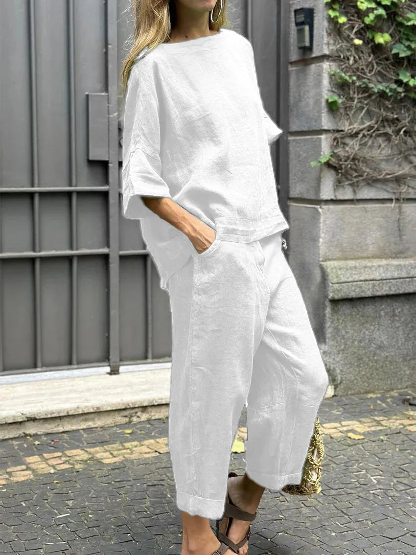 Conjunto Calça e Blusa em Linho
