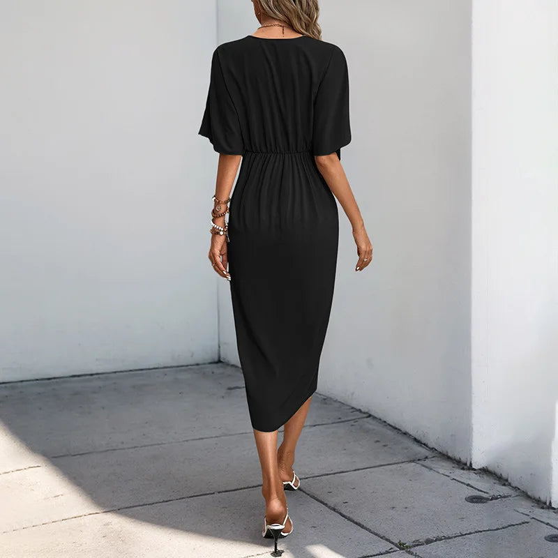 Vestido Solto Casual Gola em V