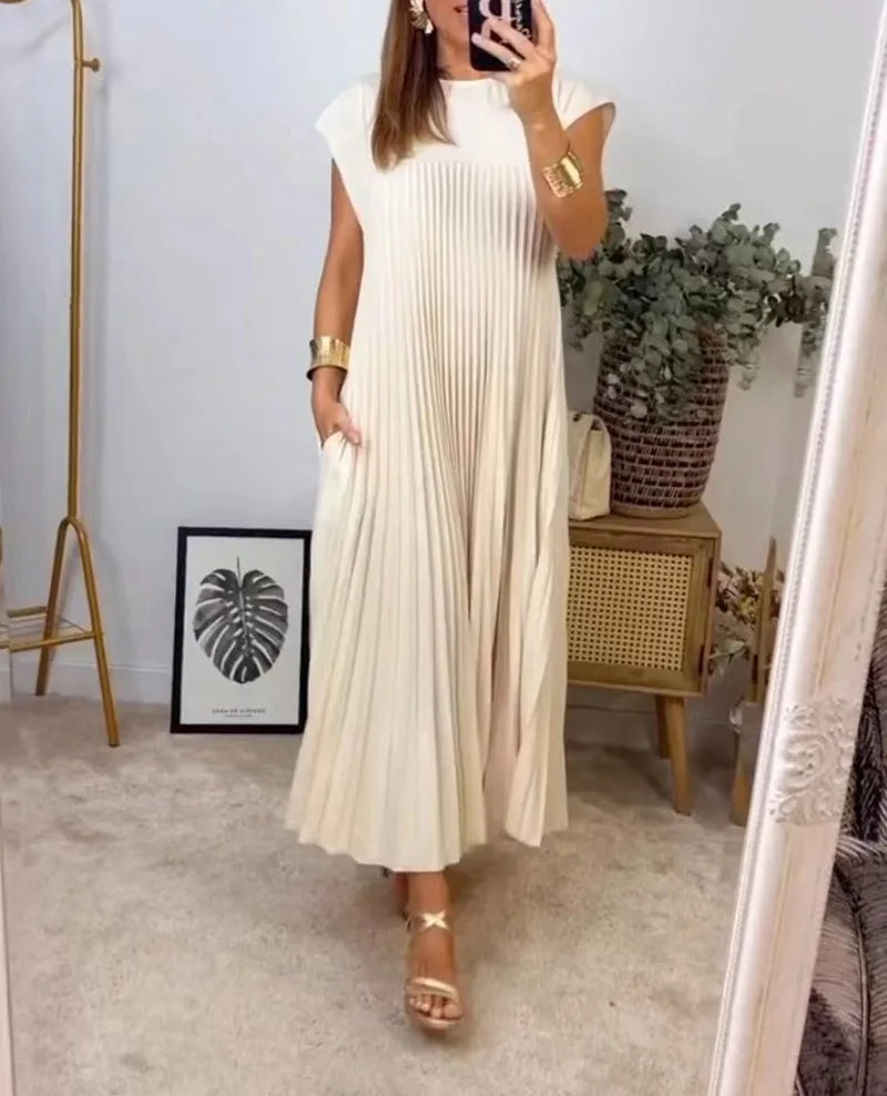 Vestido Solto Plissado