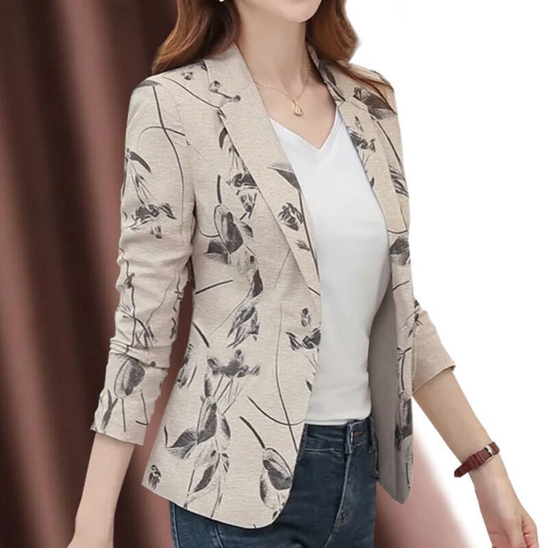 Blazer Feminino Slim Florido - Loja Encantadora